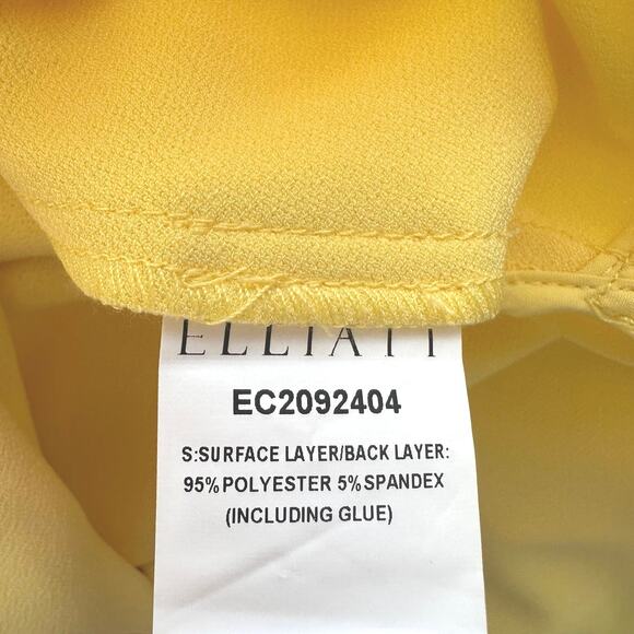 Elliatt Nola Mock Neck Long Sleeve Maxi Slit Dress in Butter Yellow - Picture 10 of 13